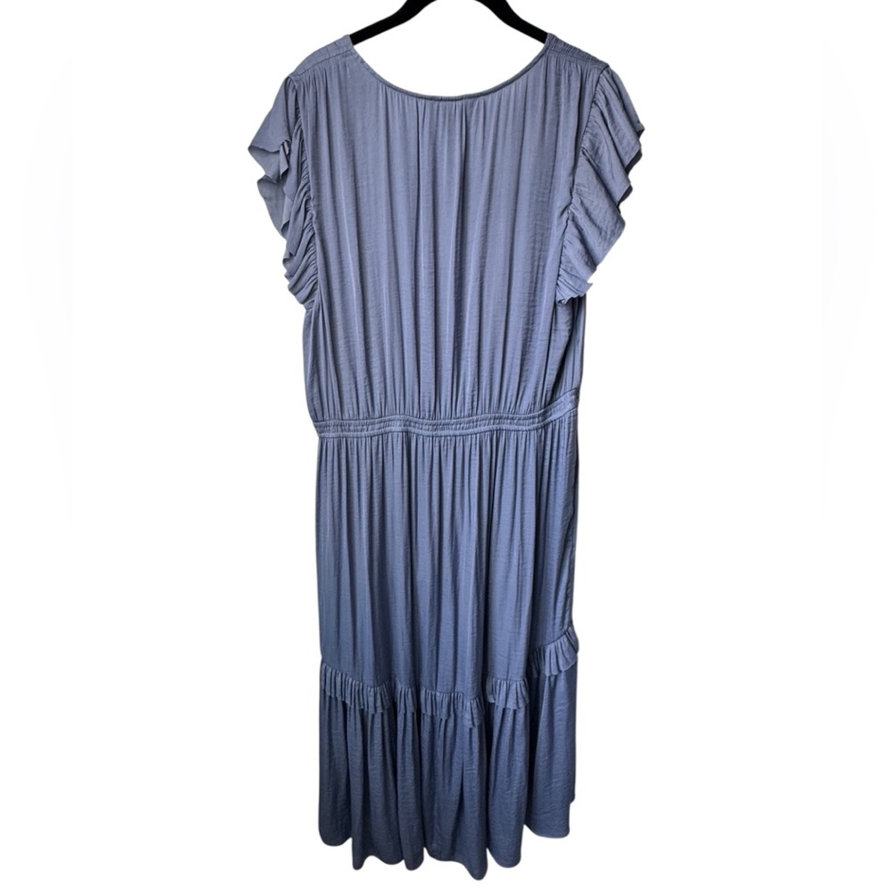 Vera Wang Soft Blue Ruffle Tiered Maxi Dress - Picture 3 of 3